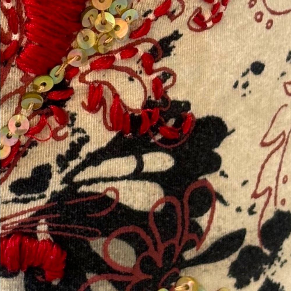 Marc Aurel Embroidery Sequin Stretch Top - Picture 7 of 9